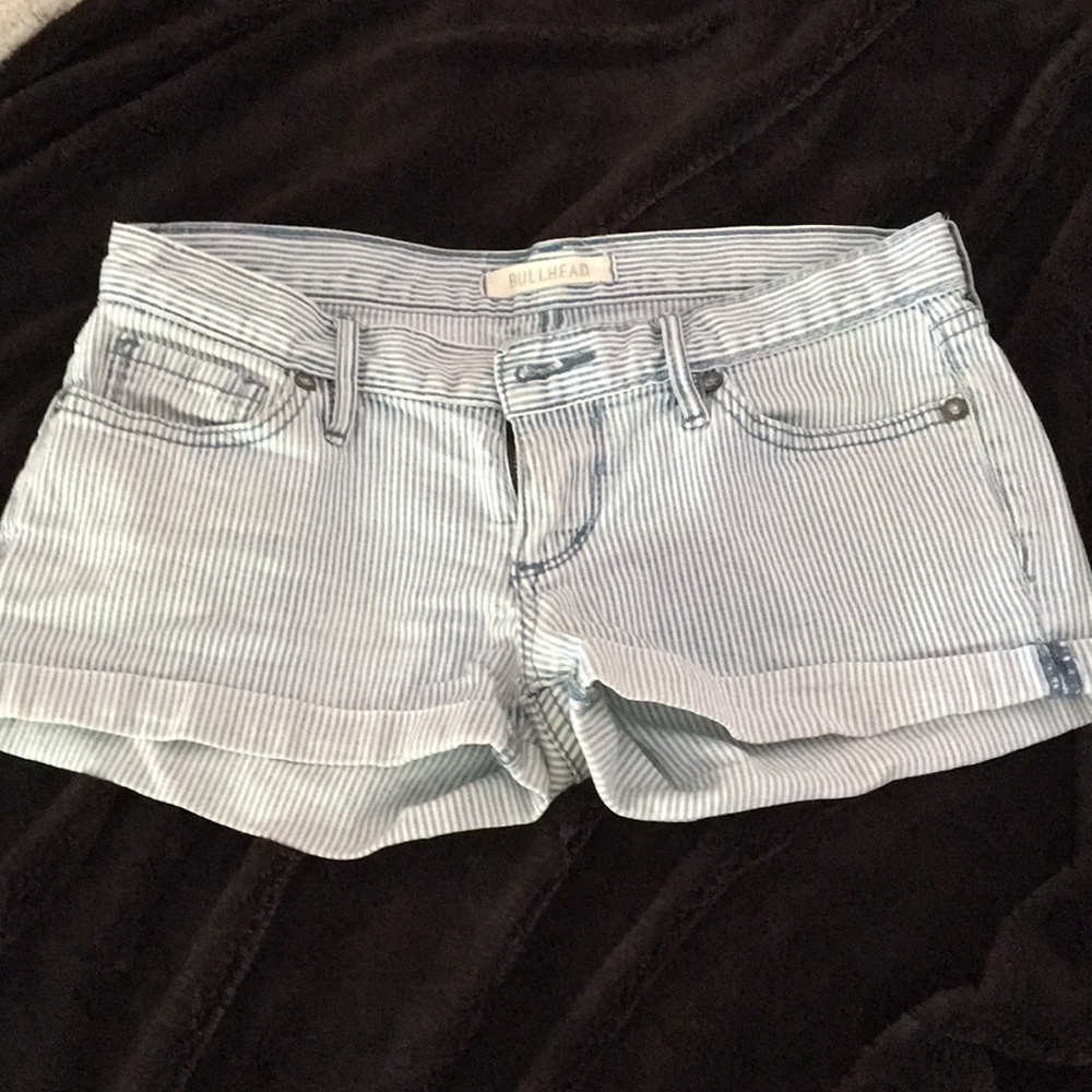 Bullhead jean striped shorts